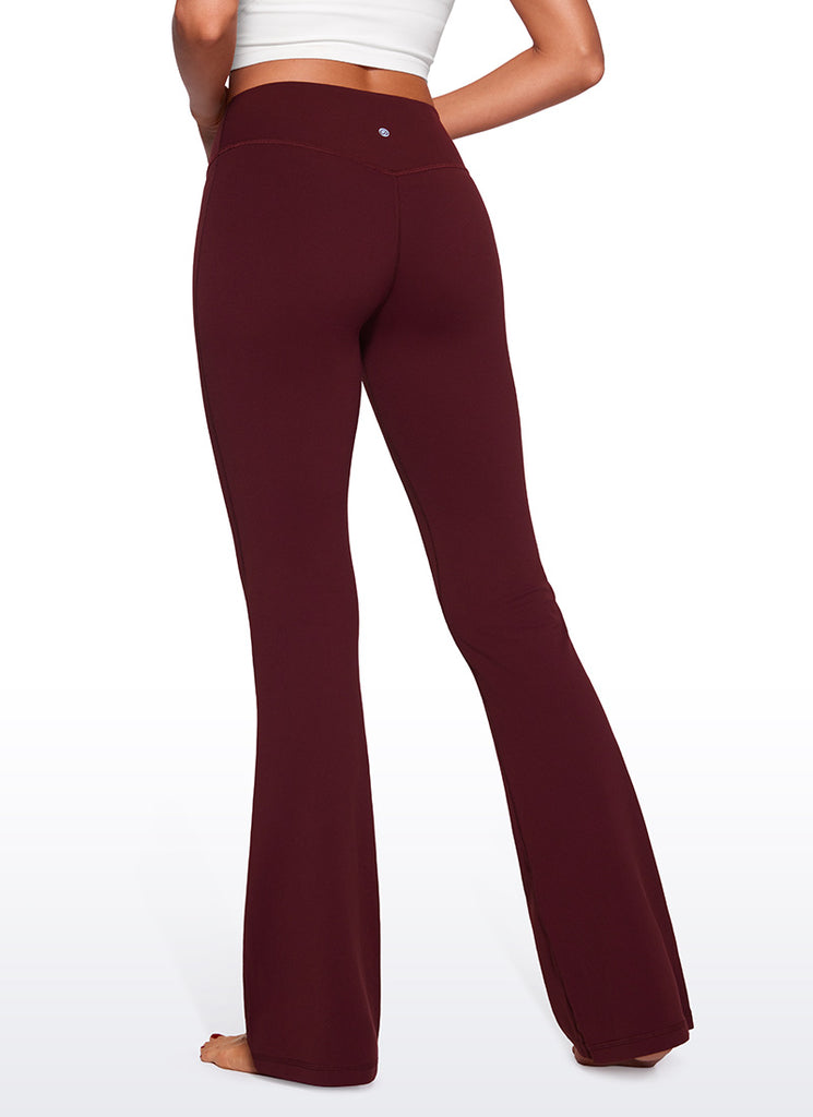 CRZ YOGA Womens Butterluxe Low Rise Flare Leggings 32" Red Merlot