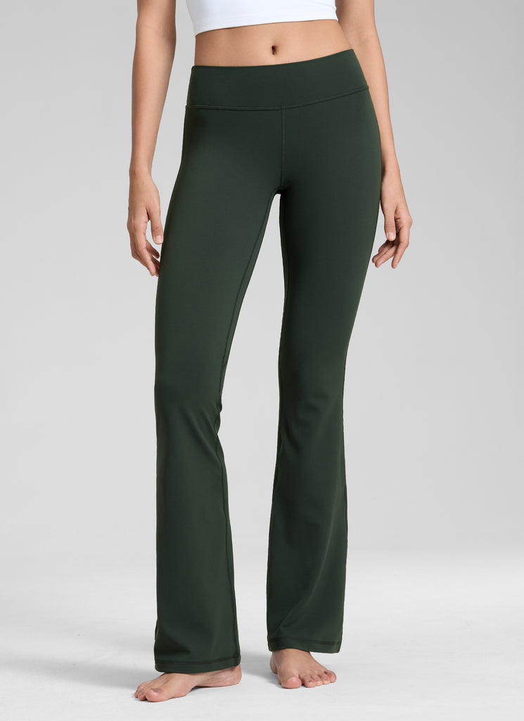 CRZ YOGA Womens Butterluxe Low Rise Flare Leggings 32" Legend Green