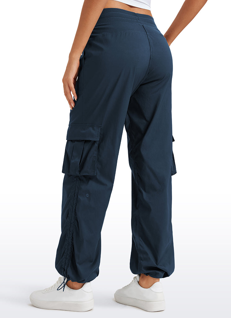 CRZ YOGA  Lightweight Workout Straight Leg Pocket Casual Cargo Pants Dark Chrome