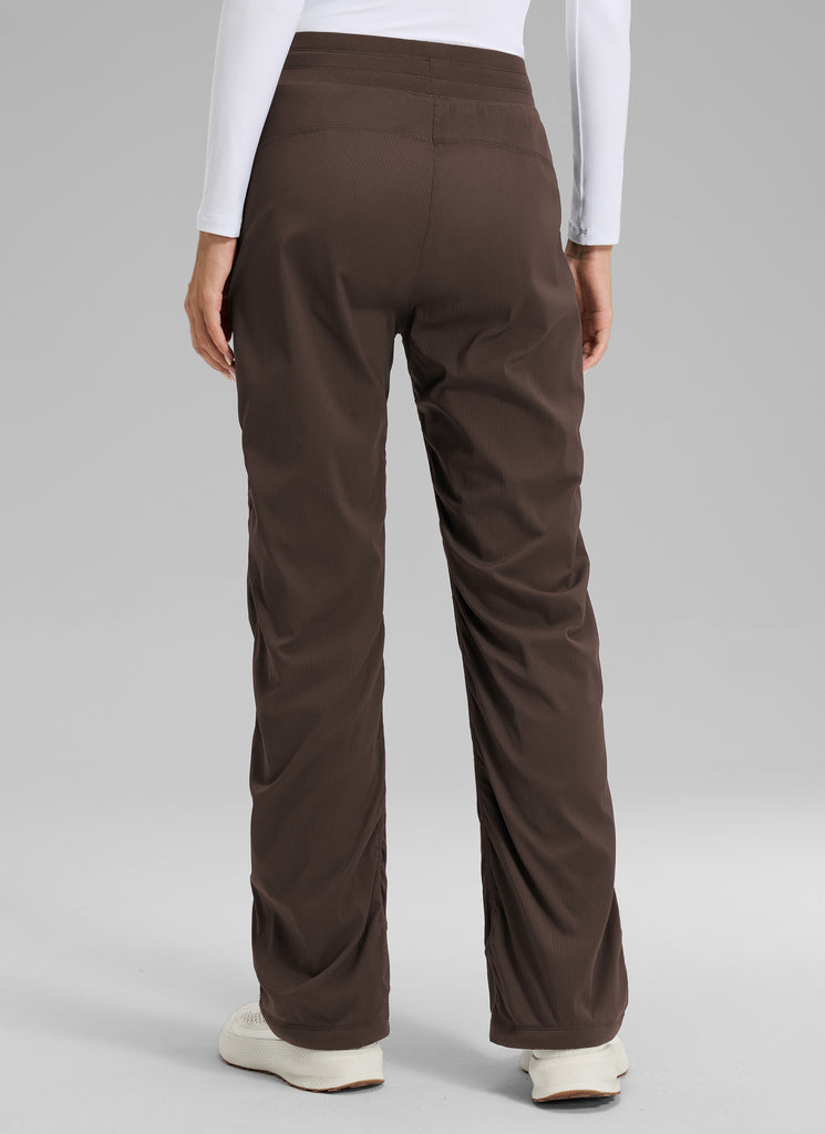 CRZ YOGA Women's Casual Mid Rise Drawstring Pocket Straight Leg Pant Ink Gray