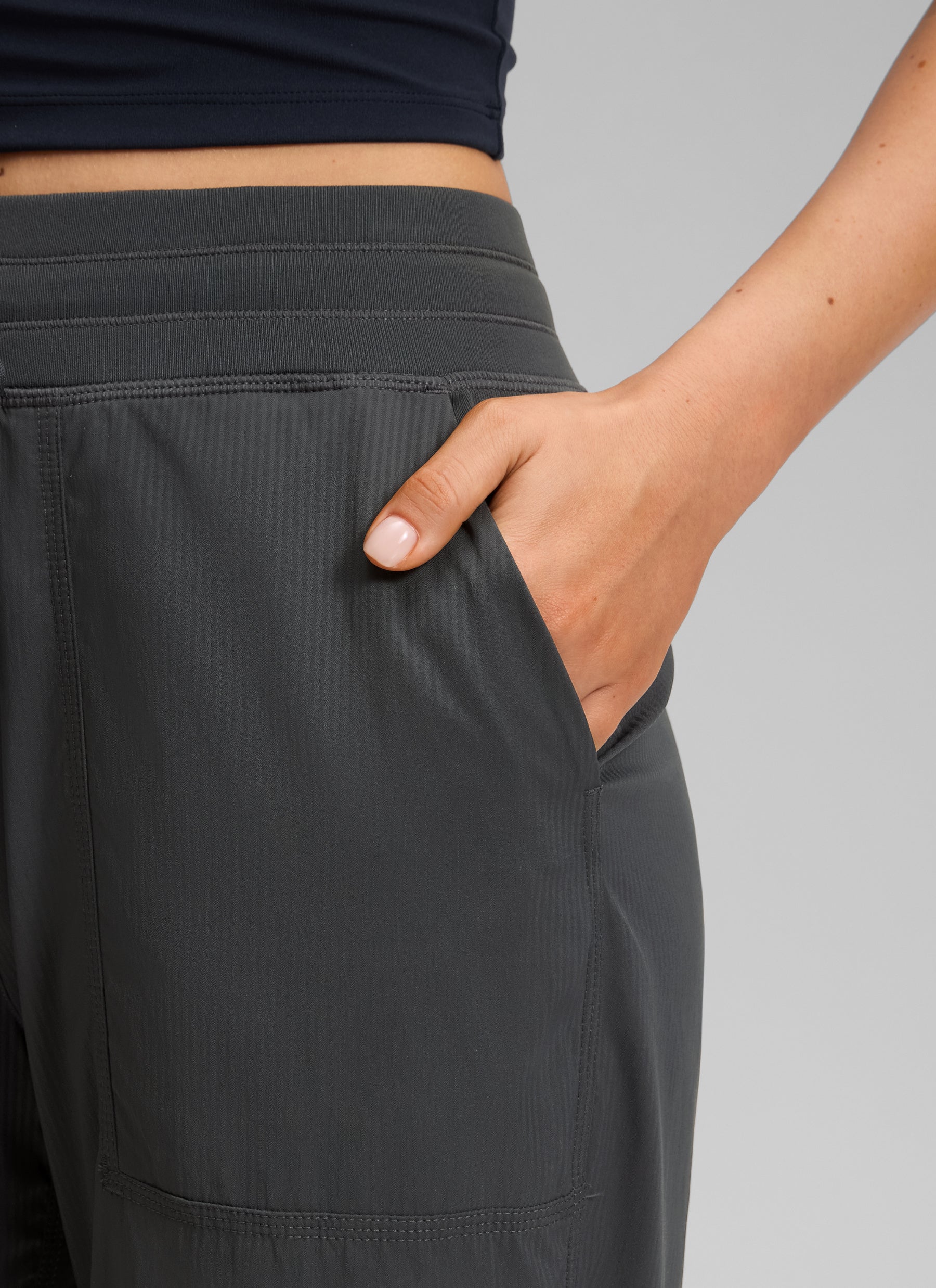 CRZ YOGA Women's Lightweight Drawstring Pocket Straight Leg Pant 24 Ink Gray