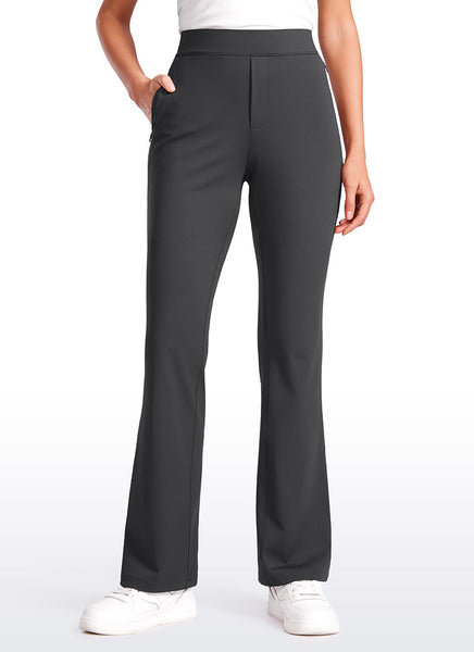 CRZ YOGA Womens Flare Pants Casual High Waisted with Zip Pockets