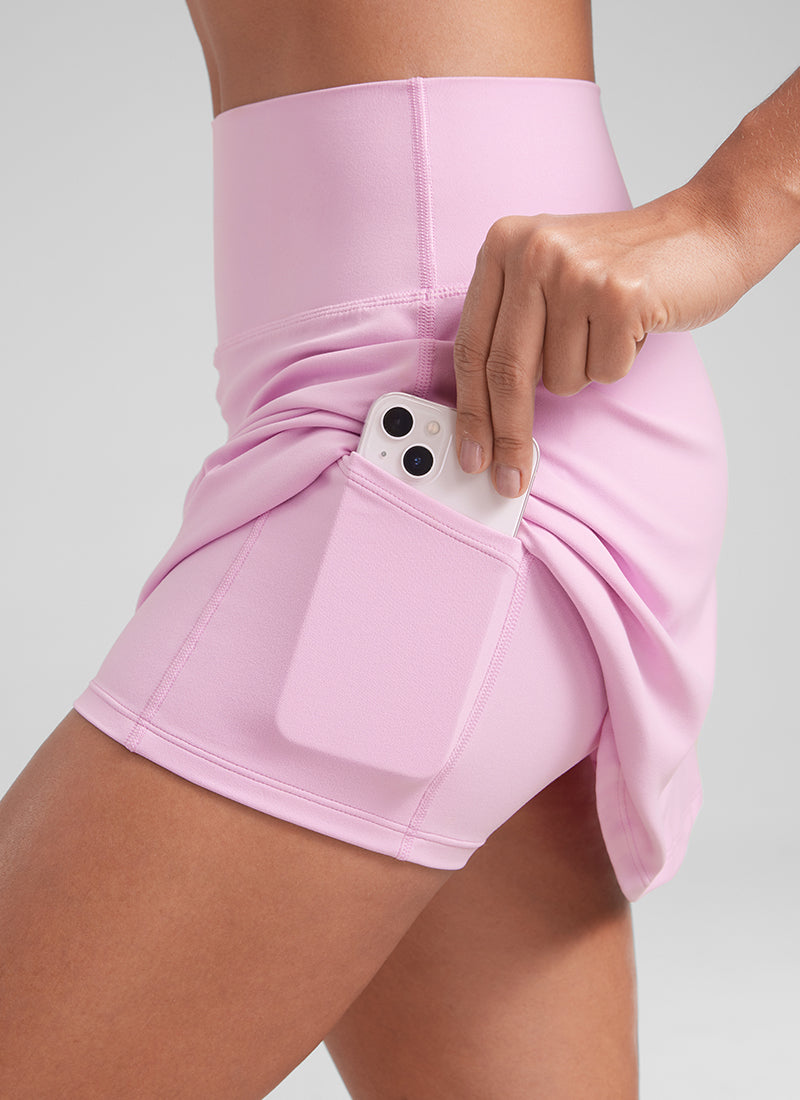 CRZ YOGA Women's Butterluxe High Rise Tennis Skirts 14.5'' with Pocket Cascadia Green