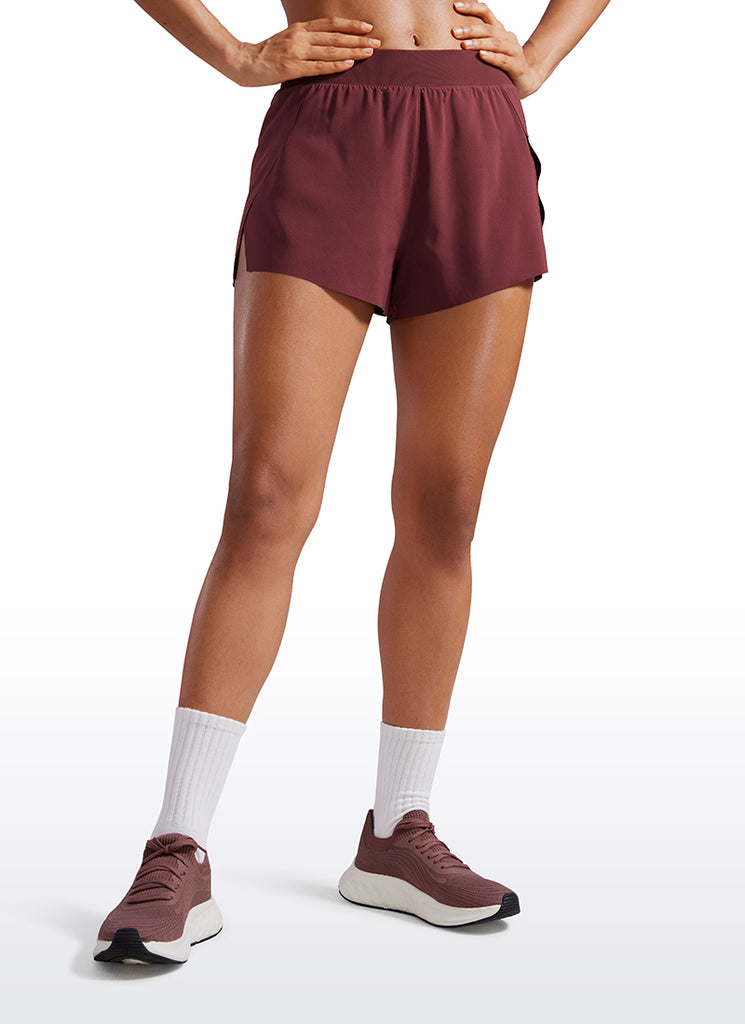 CRZ YOGA Women's Running Feathery-Fit Soft Spilt Short Quick Dry Lined Black