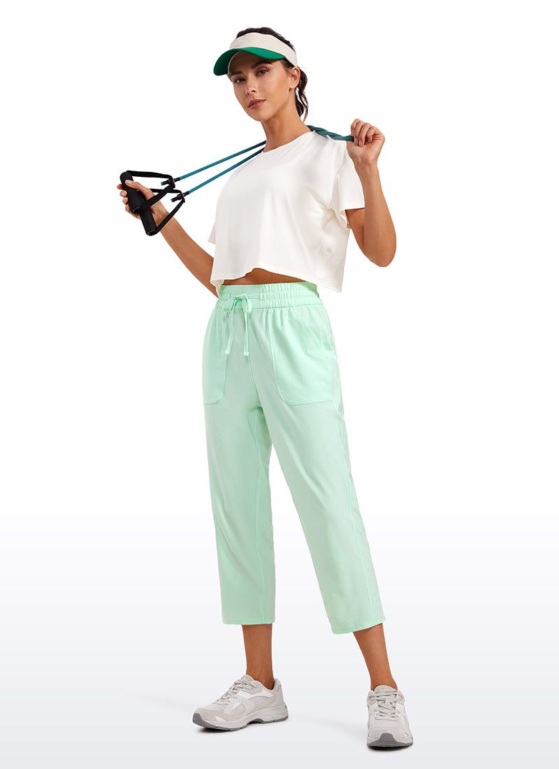 CRZ YOGA Women's Casual Slim Fit Cropped Pants with Pockets 23'' Mint Moment