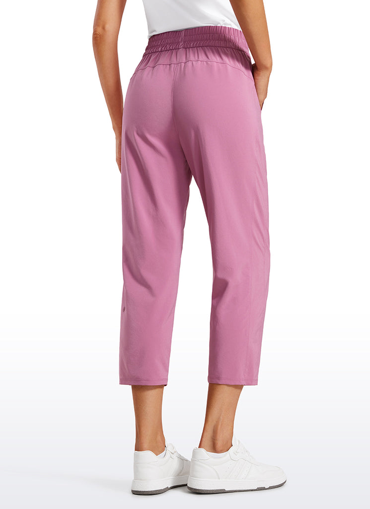 CRZ YOGA Women's Casual Slim Fit Cropped Pants with Pockets 23'' Twilight Rose Pink