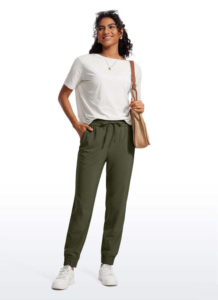 CRZ YOGA Women's Casual Workout Joggers with Pockets 28" Dark Lavender Purple