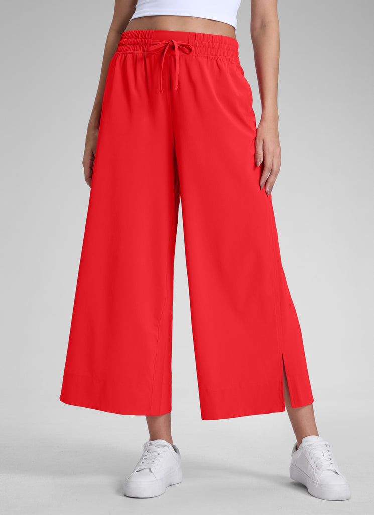 CRZ YOGA Women's  Causal High Waisted Wide Leg Pockets Pants 25'' True Navy