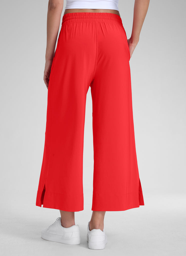 CRZ YOGA Women's  Causal High Waisted Wide Leg Pockets Pants 25'' Twilight Rose Pink