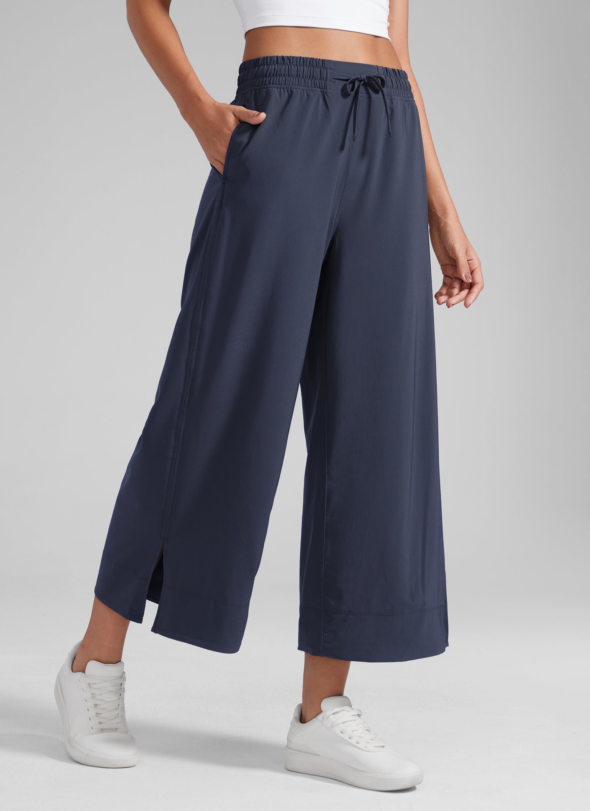 Y’s cropped wid pants CRZ YOGA Women's Causal High Waisted Wide Leg Pockets Pants 25''