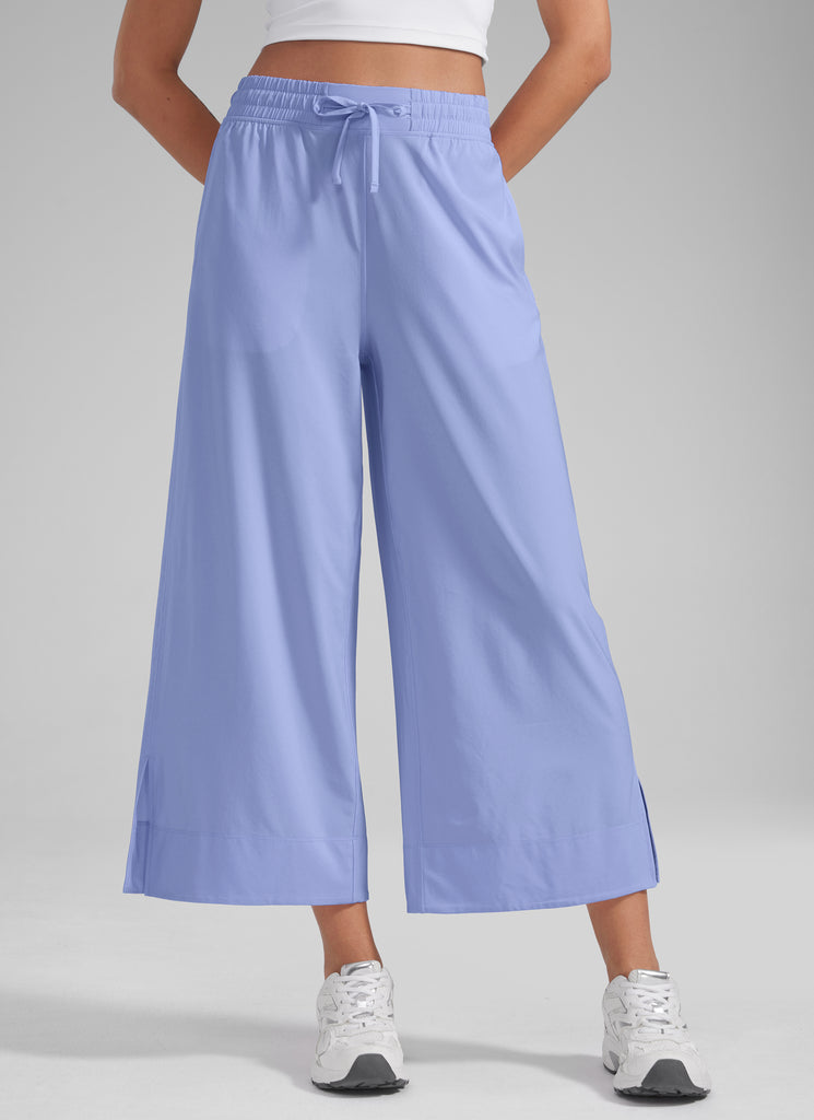 CRZ YOGA Women's  Causal High Waisted Wide Leg Pockets Pants 25'' Graphite Grey