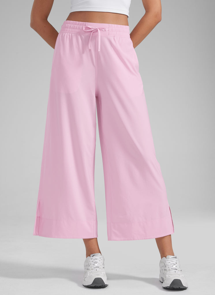 CRZ YOGA Women's  Causal High Waisted Wide Leg Pockets Pants 25'' Navy