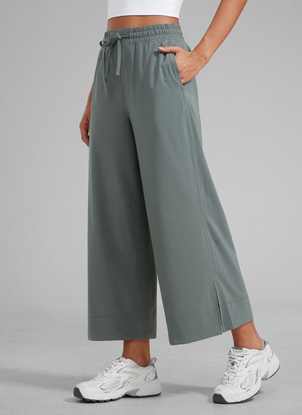 CRZ YOGA Women's Causal High Waisted Wide Leg Pockets Pants 25