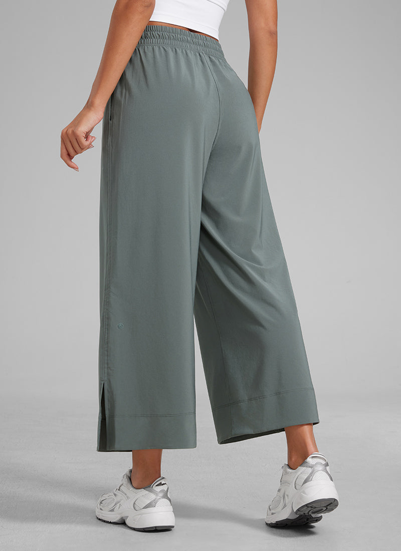CRZ YOGA Women's Causal High Waisted Wide Leg Pockets Pants 25