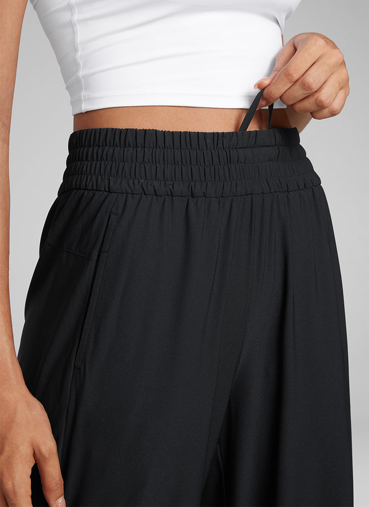 CRZ YOGA Women's Casual High Rise Wide Leg Pants with Pockets 30'' Black