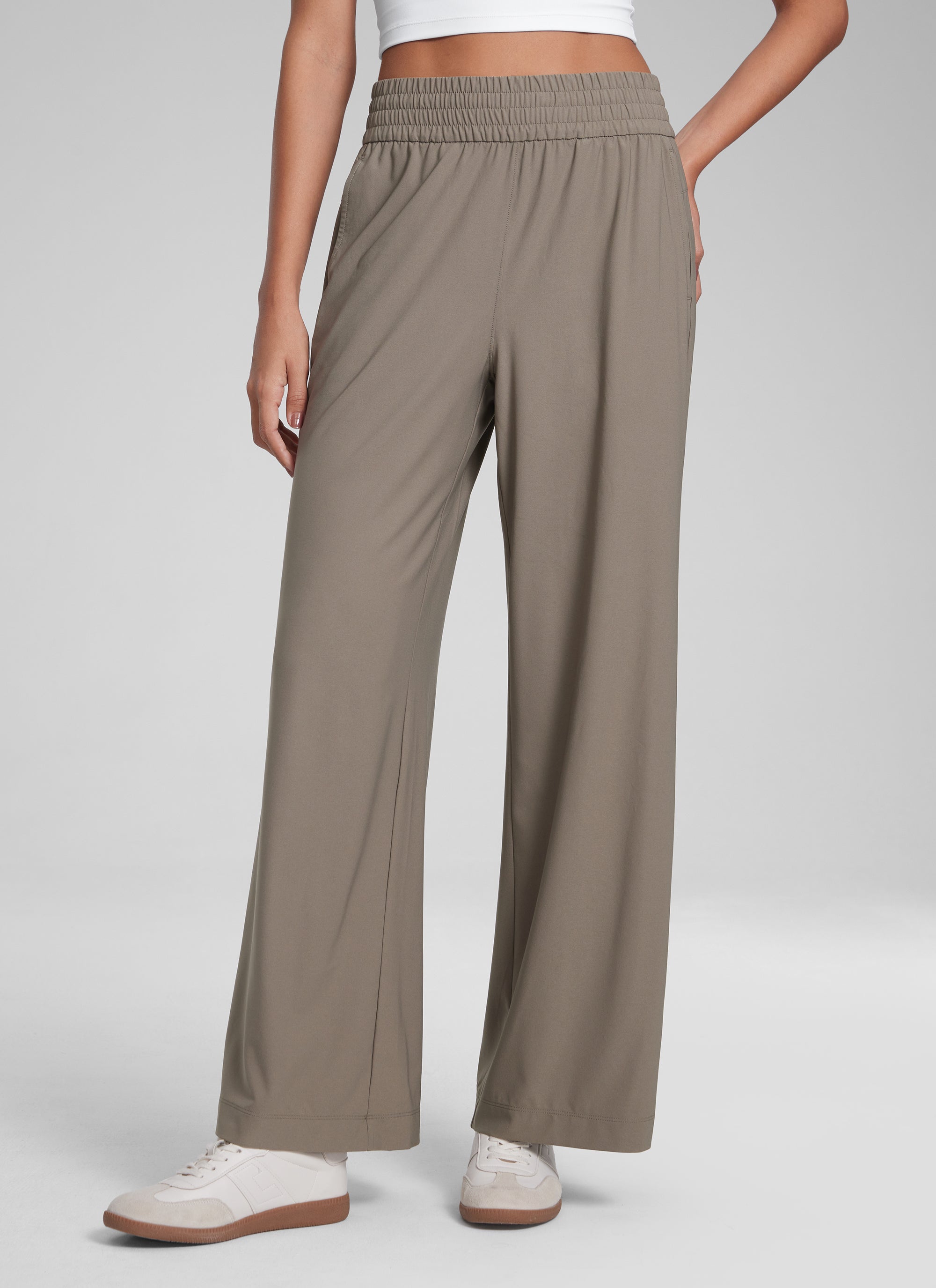 CRZ YOGA Women's Casual High Rise Wide Leg Pants with Pockets 30