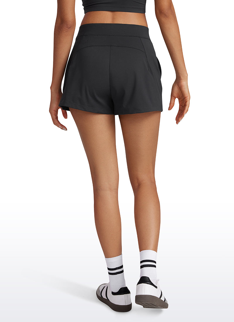 CRZ YOGA Women's Golf Hiking Athletic 4-Way Stretch High-Rise Shorts 2.5
