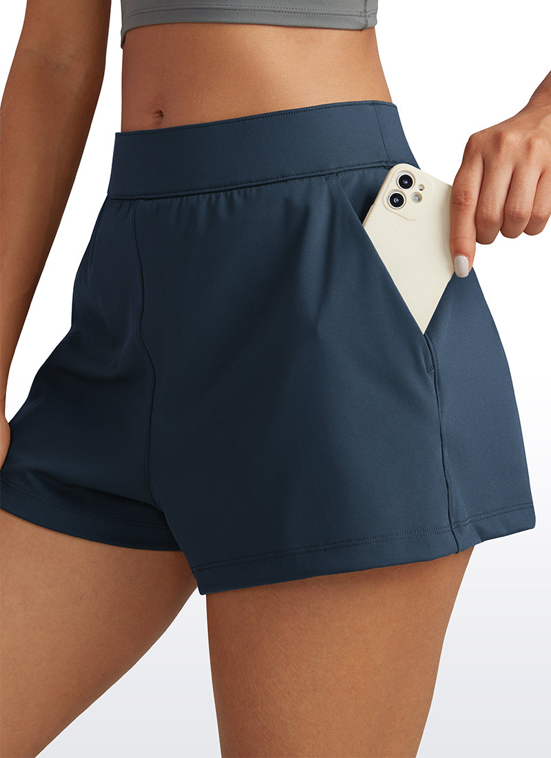CRZ YOGA Women's Golf Hiking Athletic 4-Way Stretch High-Rise Shorts 2.5