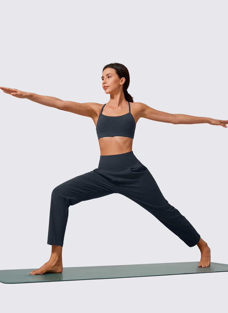 CRZ YOGA Butterlift Women's Casual High Rise Pleated Pants 27'' Mysterious Grey