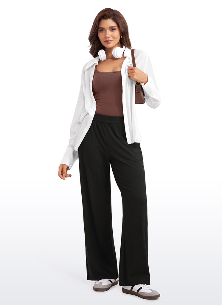 CRZ YOGA Women's Casual Lounge High Rise Sweatpants with Pockets 30.5" True Navy