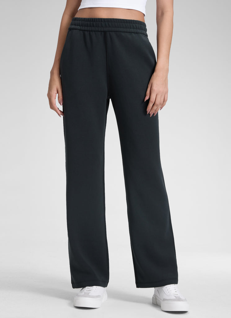 CRZ YOGA Women's SoftAura High Rise Wide Leg Pants with Pockets 31'' Legend Green