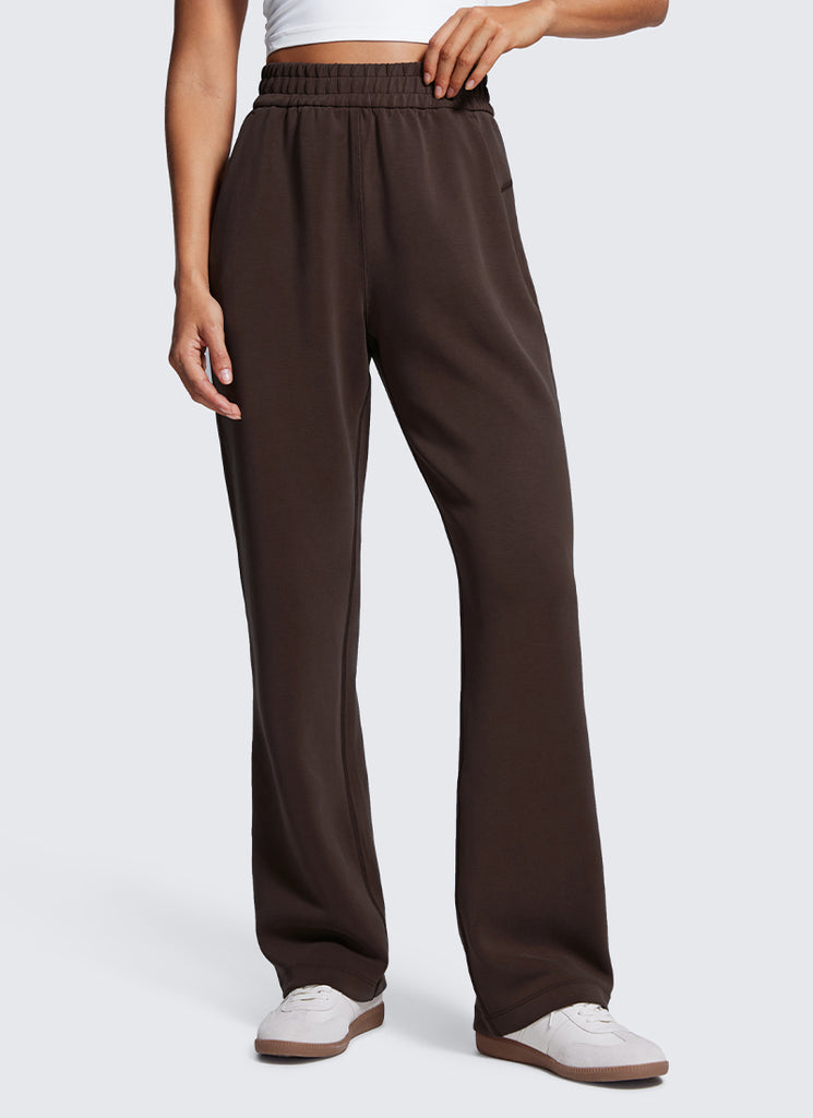 CRZ YOGA Women's SoftAura High Rise Wide Leg Pants with Pockets 31'' Dark Forest Green