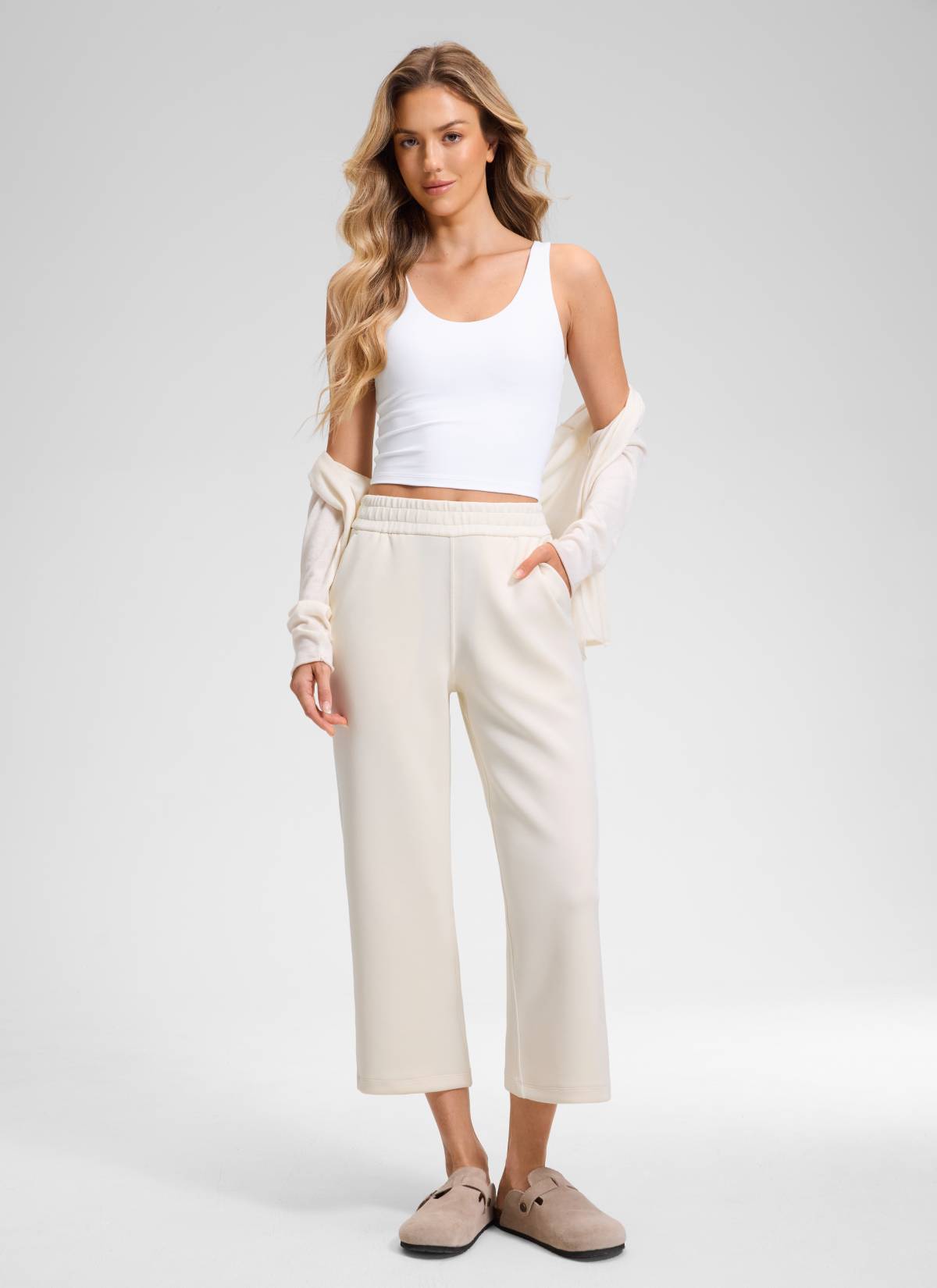 CRZ YOGA Women's SoftAura Casual High Rise Pocket Sweatpant 24