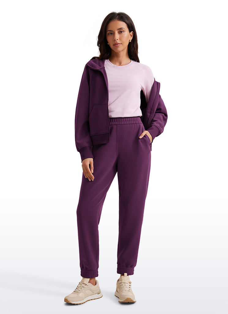 CRZ YOGA Women SoftAura Sweatpants High Waisted Pockest Joggers 28" Plum Magenta