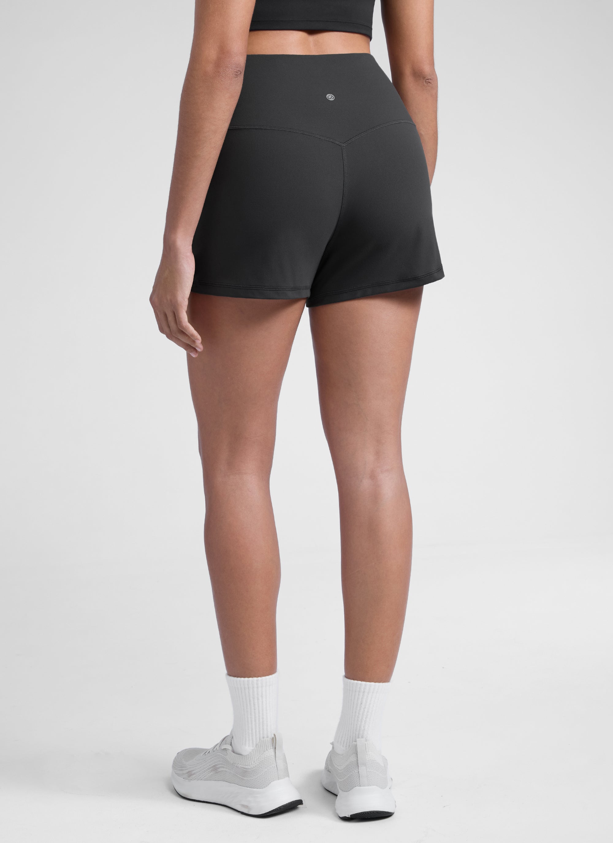CRZ YOGA Women Butterlift High Waisted Shorts with Pockets Linerless Aurora Red