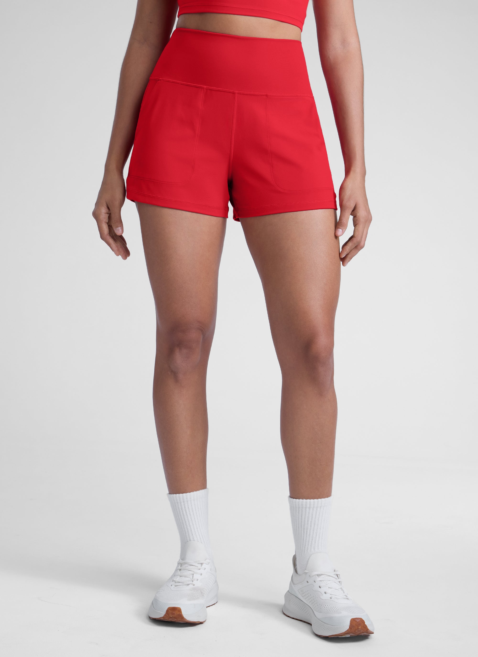 CRZ YOGA Women Butterlift High Waisted Shorts with Pockets Linerless Legend Green