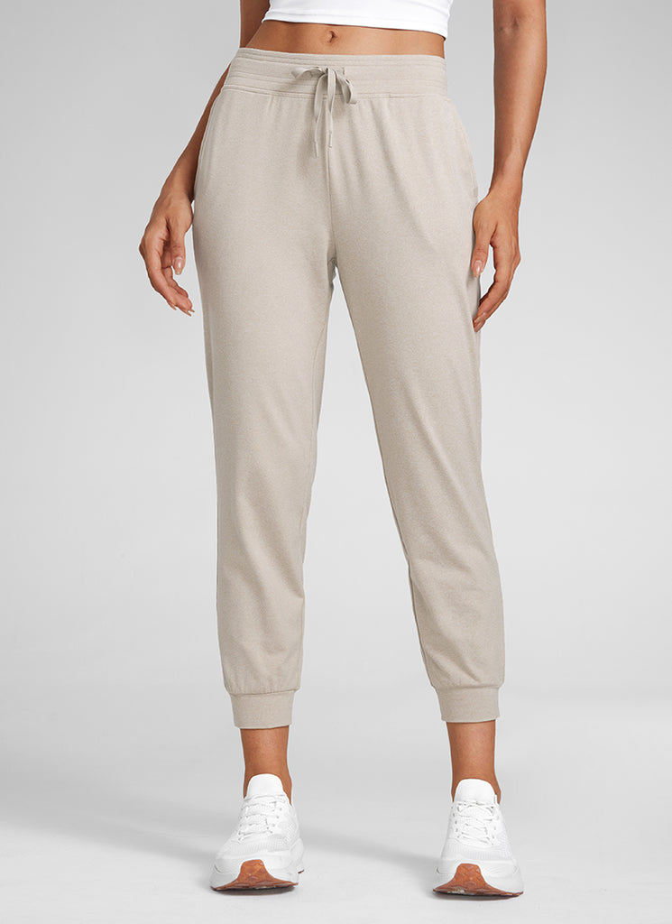 CRZ YOGA Women's Cloud Jersey Capri Joggers 25'' with Pockets Black