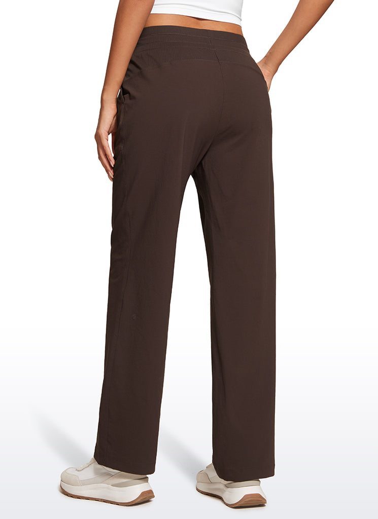 CRZ YOGA Women Stretch Straight Leg High Waisted Casual Pants 30" True Navy