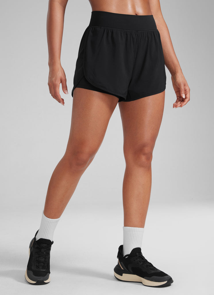 CRZ YOGA Women High-Rise 2 in 1 Shorts 3" with Pocket for Workout Strawberry Pink