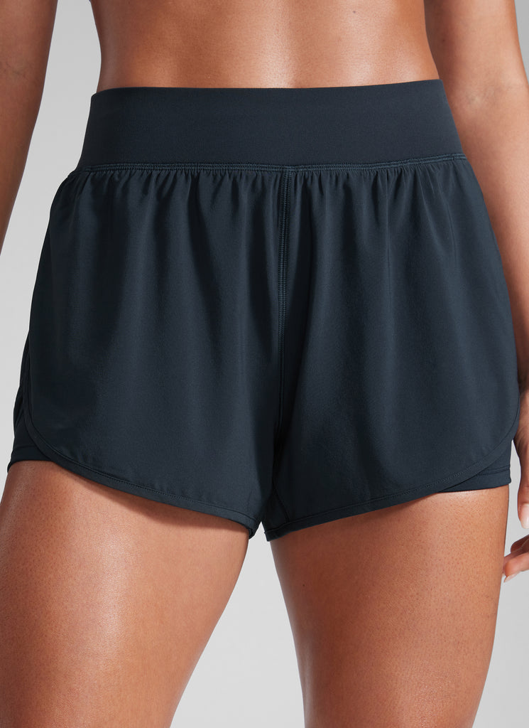 CRZ YOGA Women High-Rise 2 in 1 Shorts 3" with Pocket for Workout True Navy