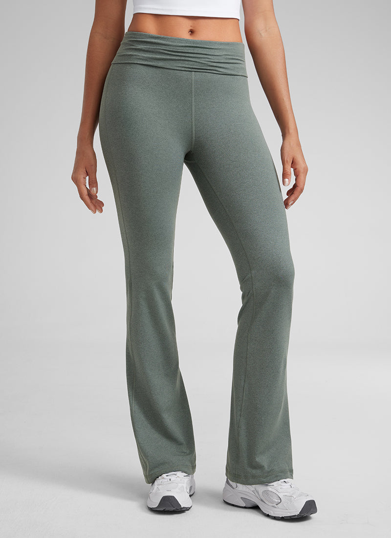 CRZ YOGA Womens Cloud Jersey Foldover Waist Bootcut Flare Pants 31