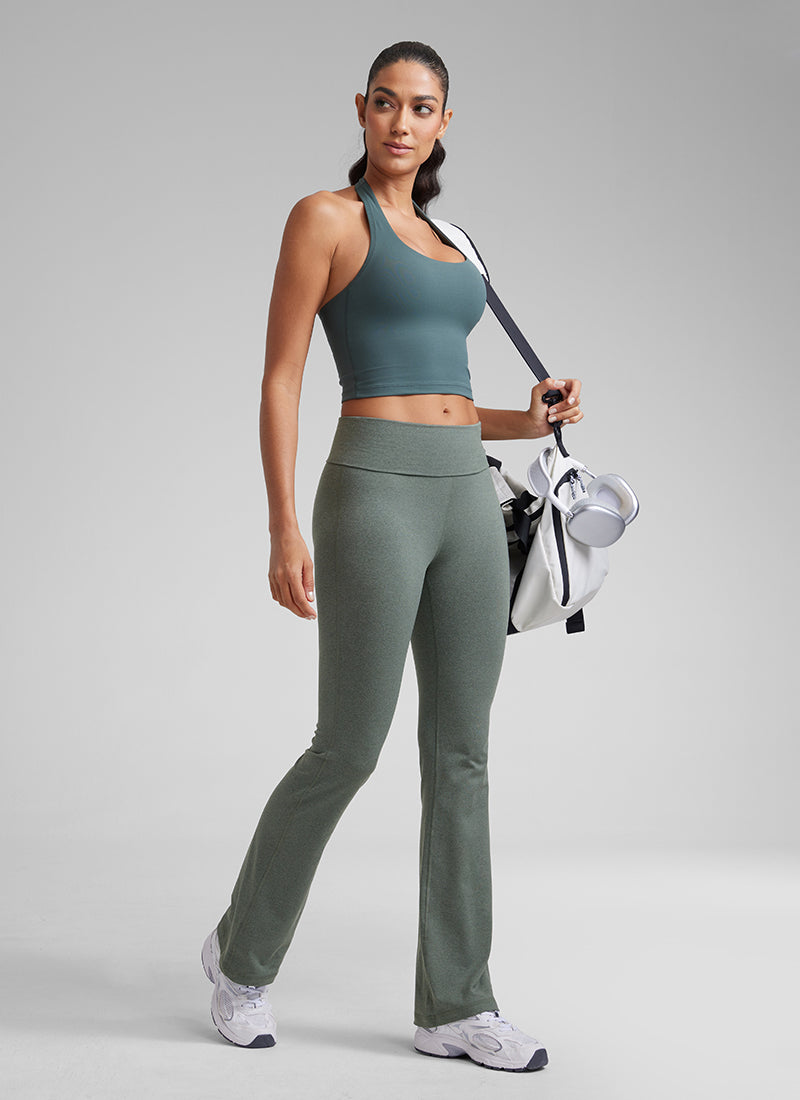 CRZ YOGA Womens Cloud Jersey Foldover Waist Bootcut Flare Pants 31