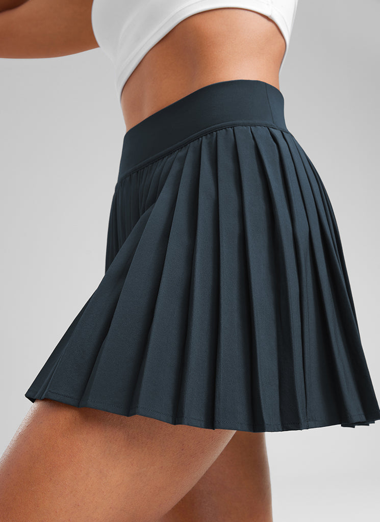CRZ YOGA Women's Skort Tennis Mini Pleated High Rise Tennis Skirt 14'' True Navy