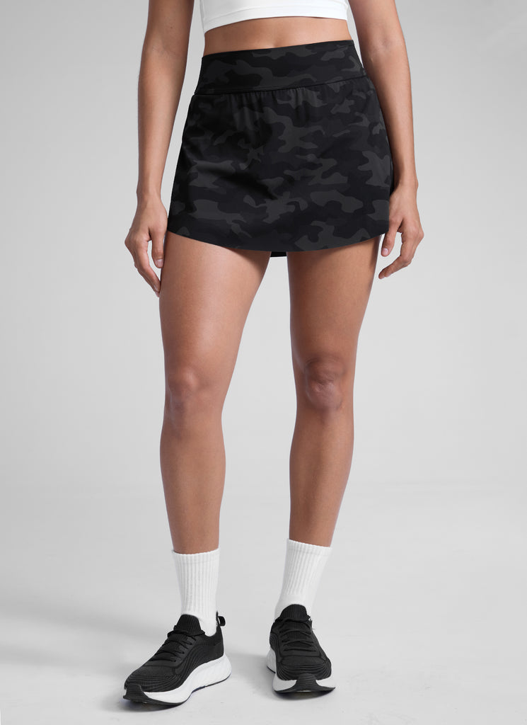 CRZ YOGA Women A Line Athletic Tennis Skirts Pocketed 14.5'' High Rise Red Merlot