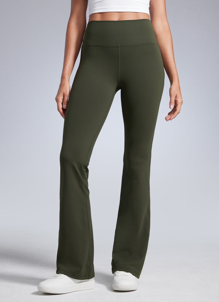 CRZ YOGA Women Butterbreeze High Waist Flare Pants 32'' Wide Leg Black