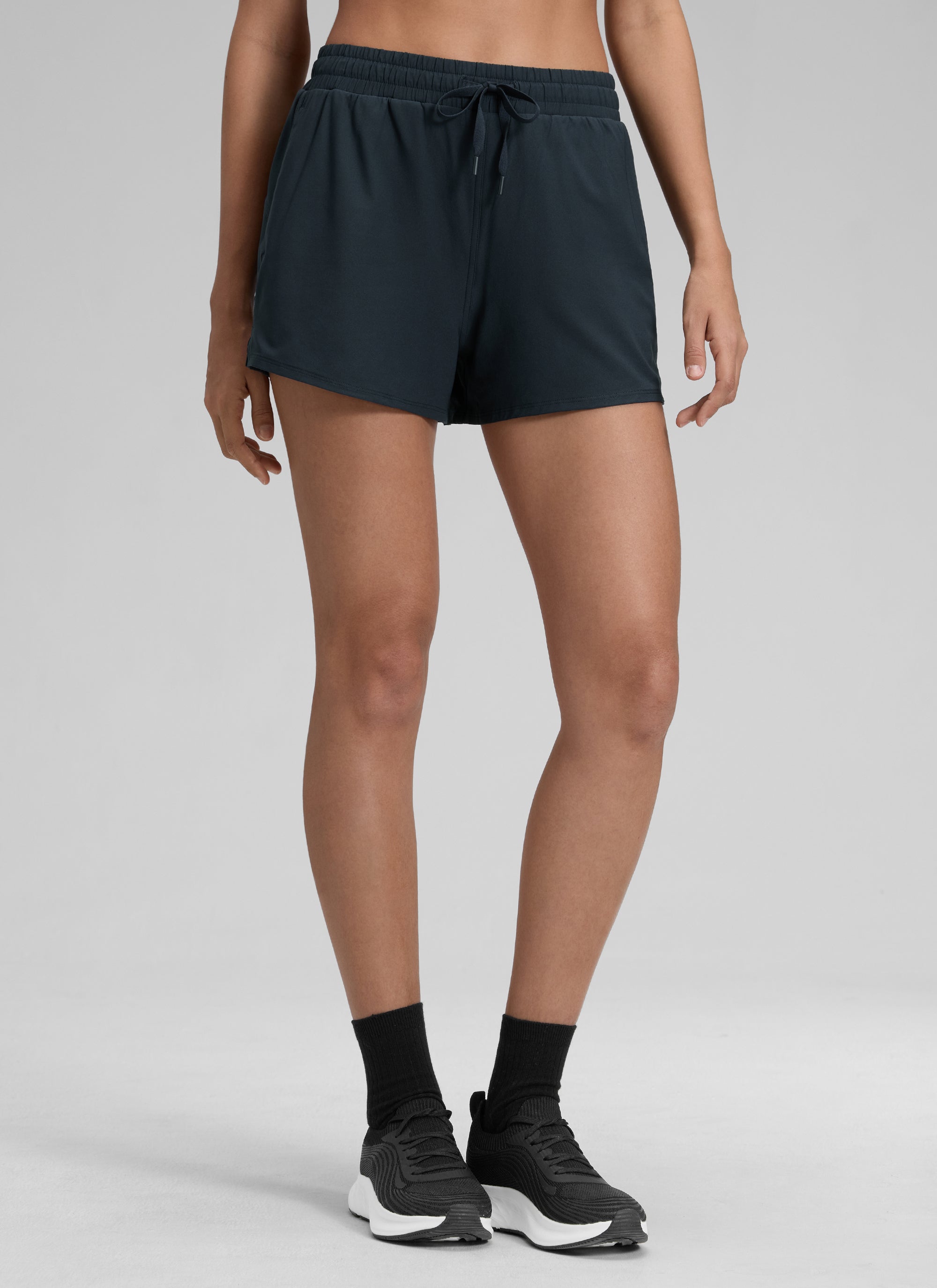 CRZ YOGA Women's Casual Regular Fit High Rise Tennis 2 in 1 Shorts True Navy