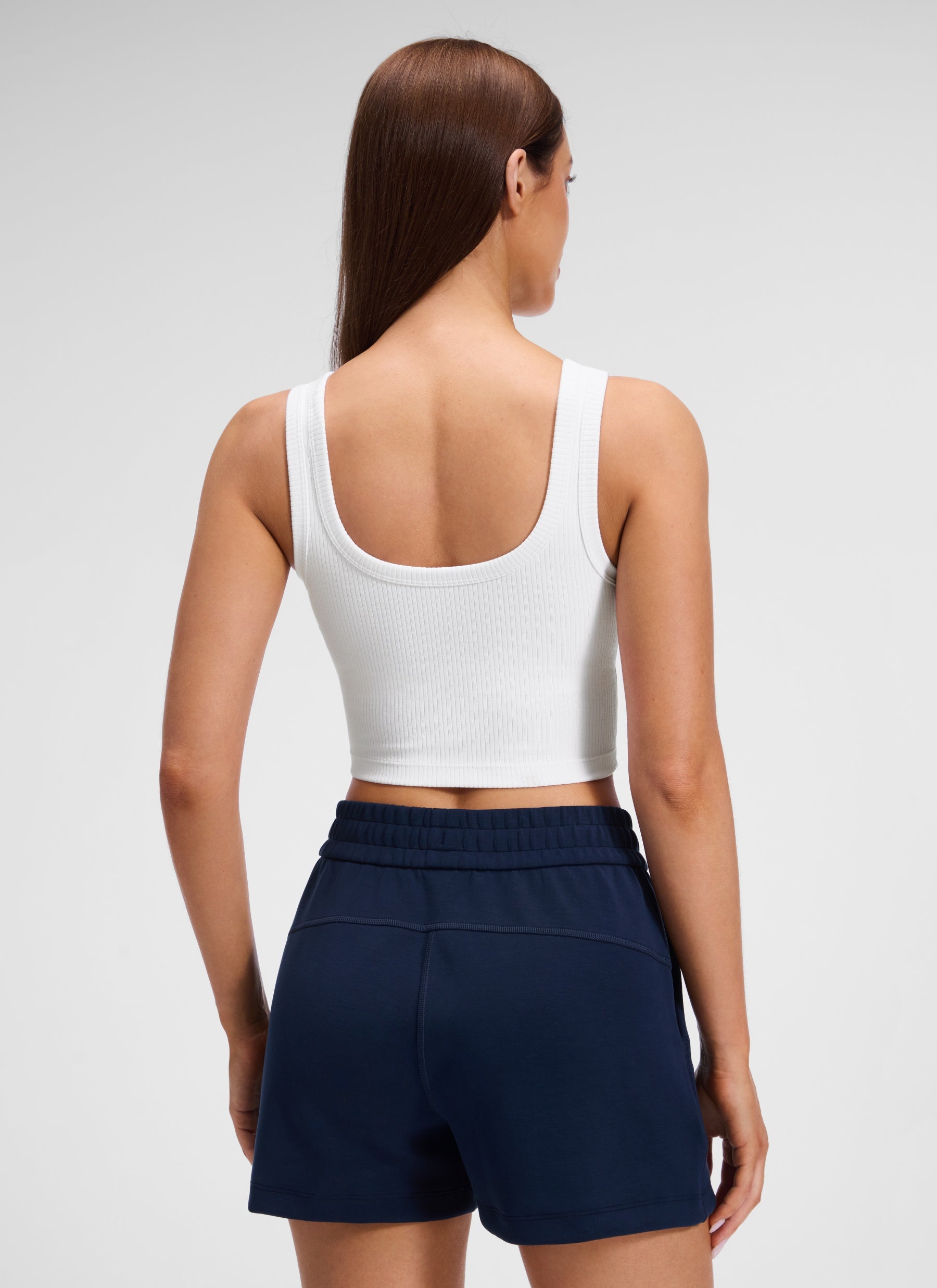 CRZ YOGA Women's Casual Regular Fit High Rise Tennis 2 in 1 Shorts White