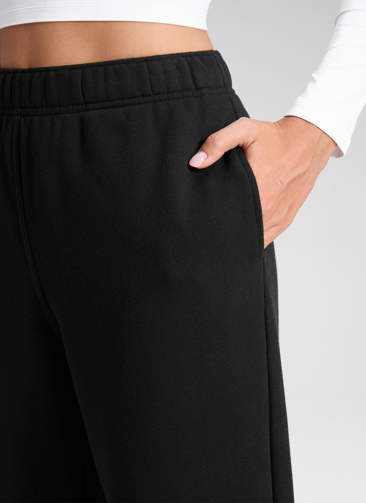 CRZ YOGA Women's Fleece Lined High Rise Drastring Pocket Sweatpants Oak