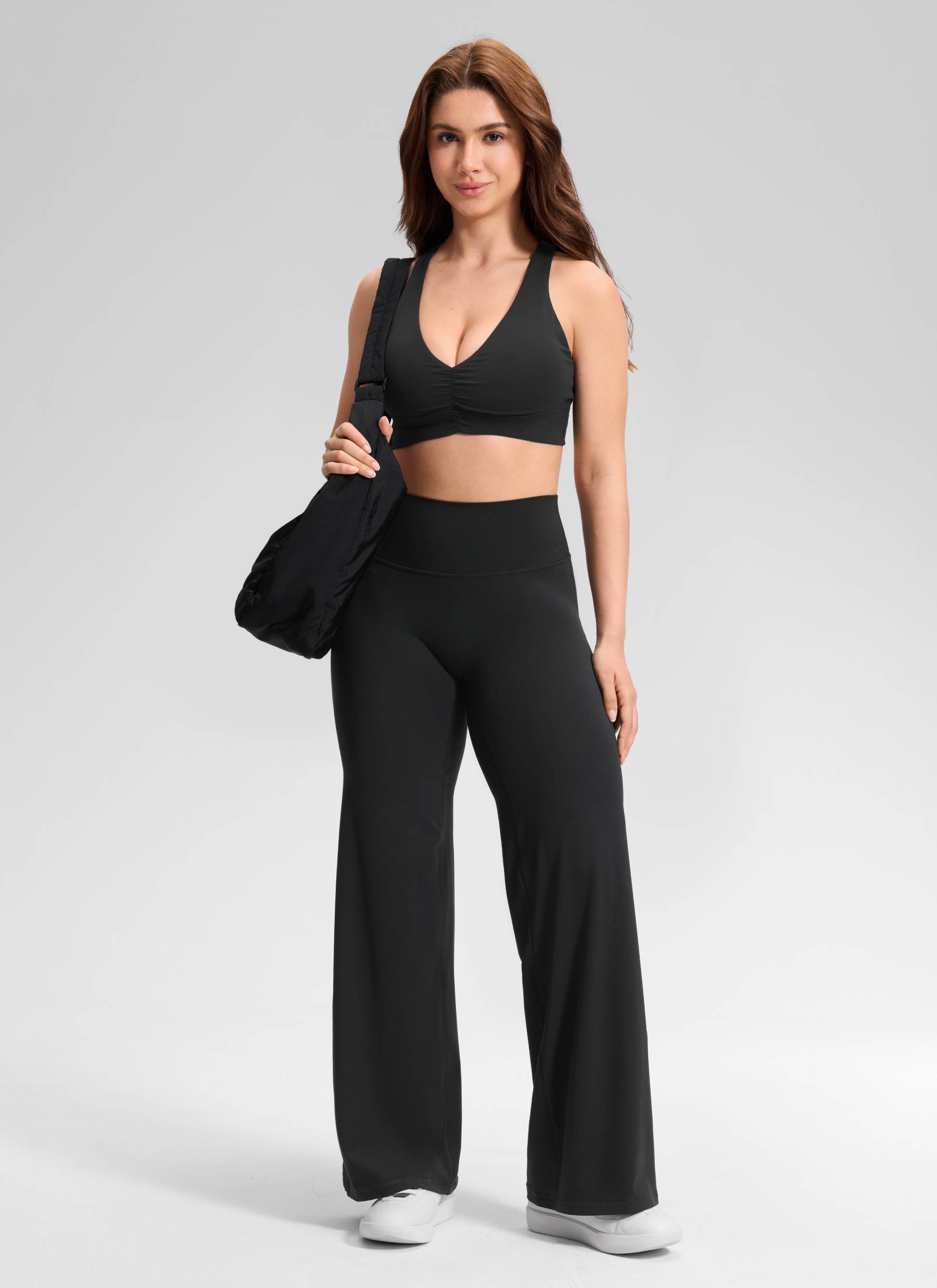 CRZ YOGA Women's Softretch Workout No Front Seam Wide Leg Pant 30