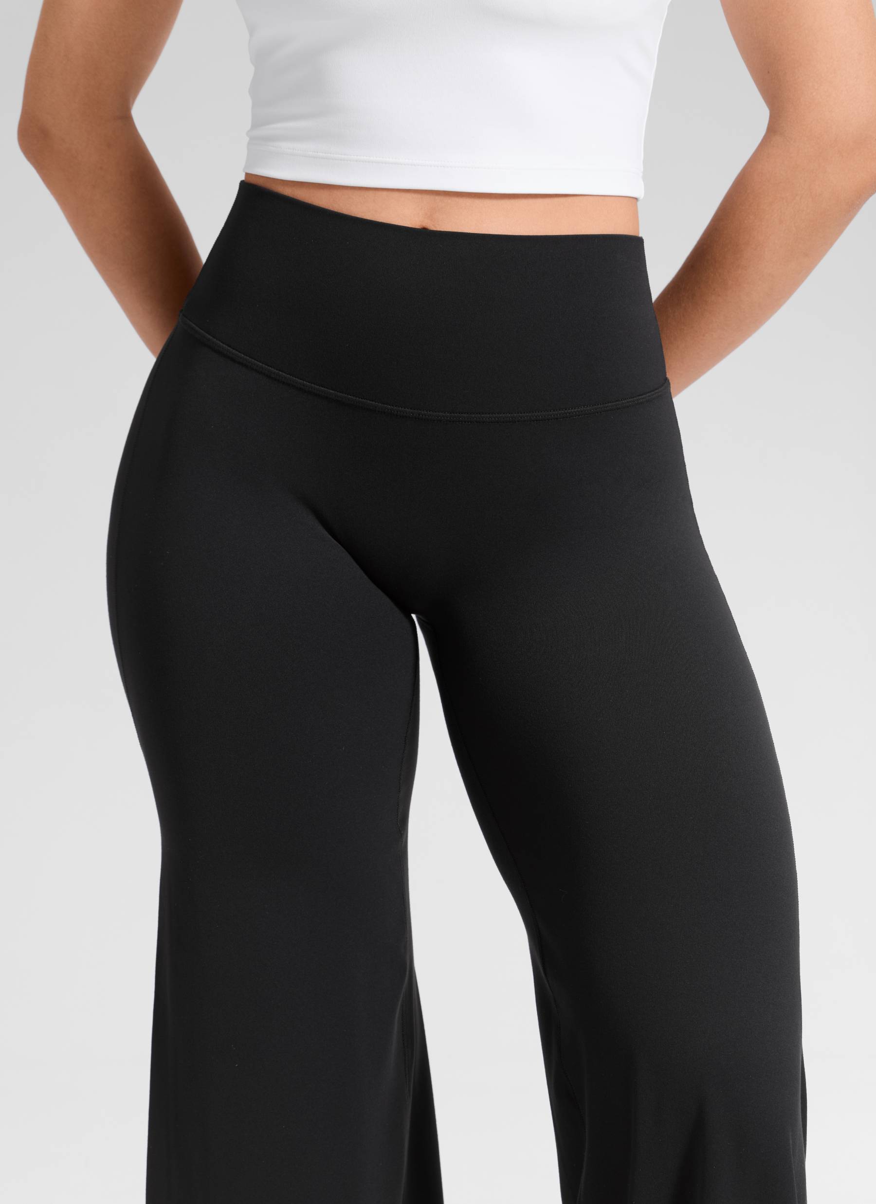 CRZ YOGA Women's Softretch Workout No Front Seam Wide Leg Pant 28