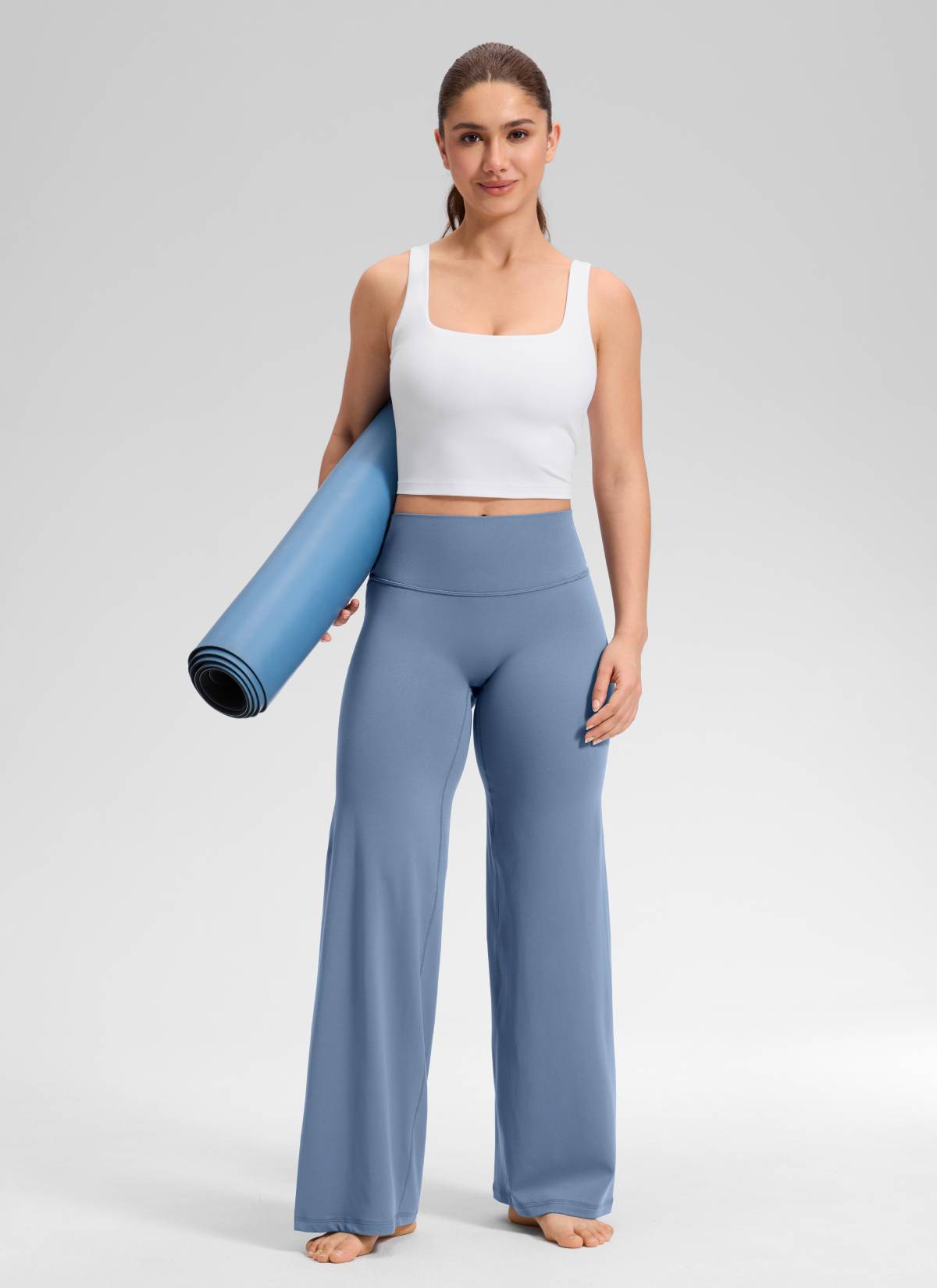 CRZ YOGA Women's Softretch Workout No Front Seam Wide Leg Pant 30