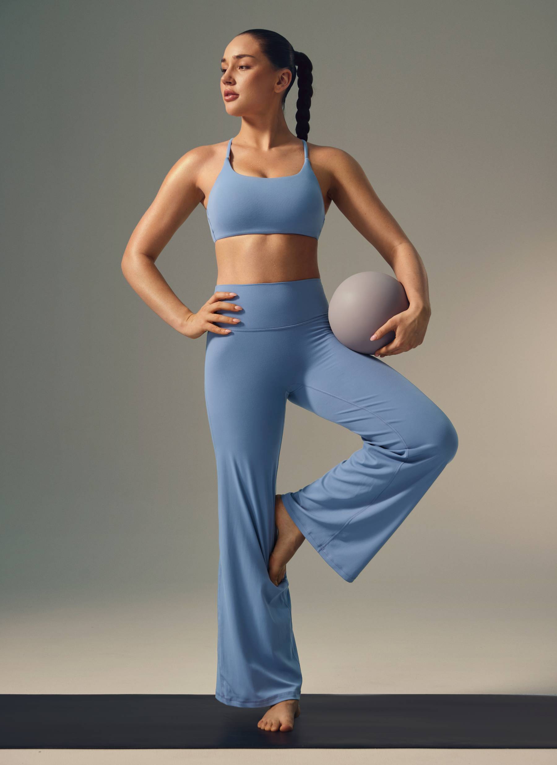 CRZ YOGA Women's Softretch Workout No Front Seam Wide Leg Pant 28