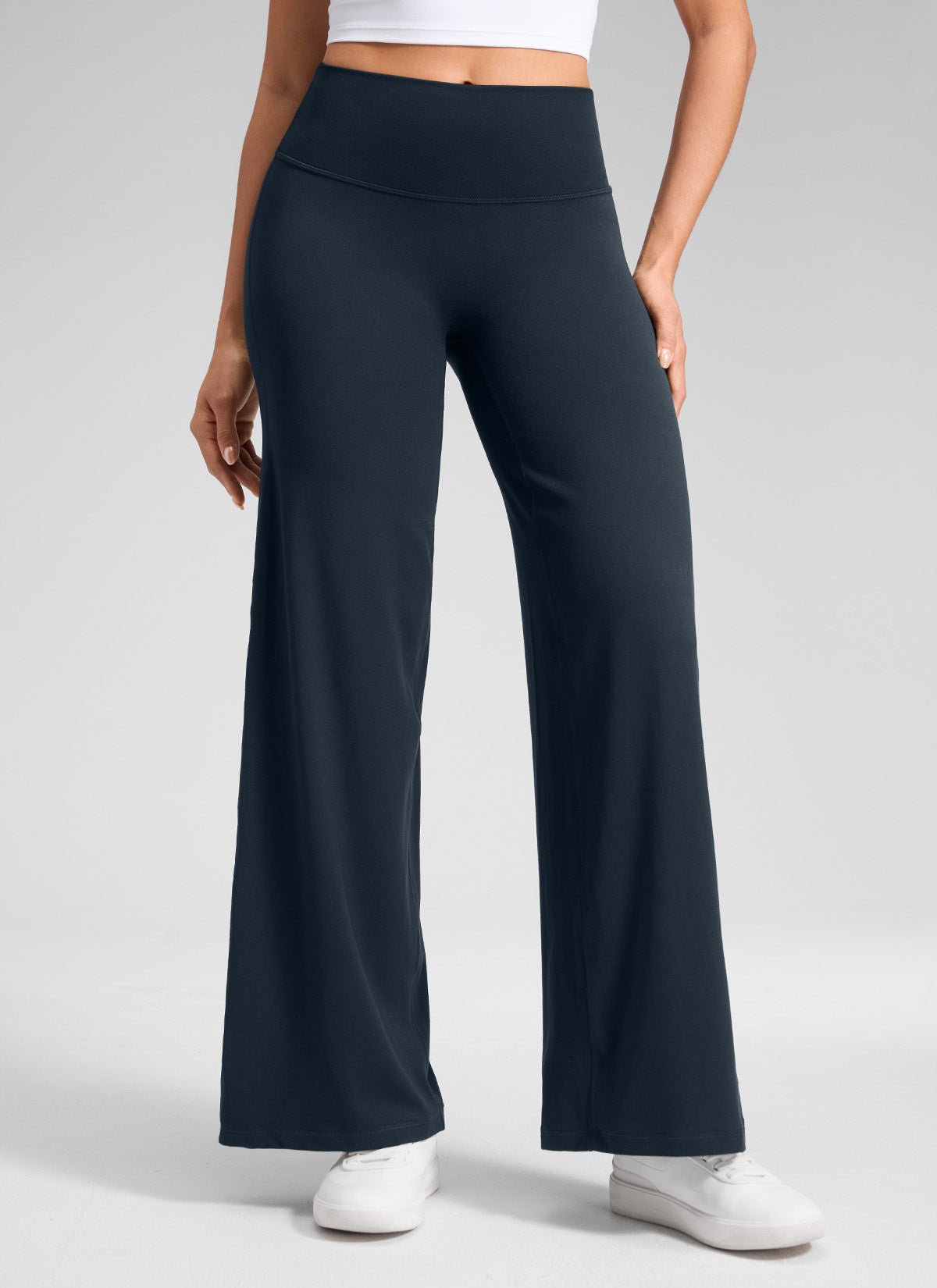 CRZ YOGA Women's Softretch Workout No Front Seam Wide Leg Pant 30