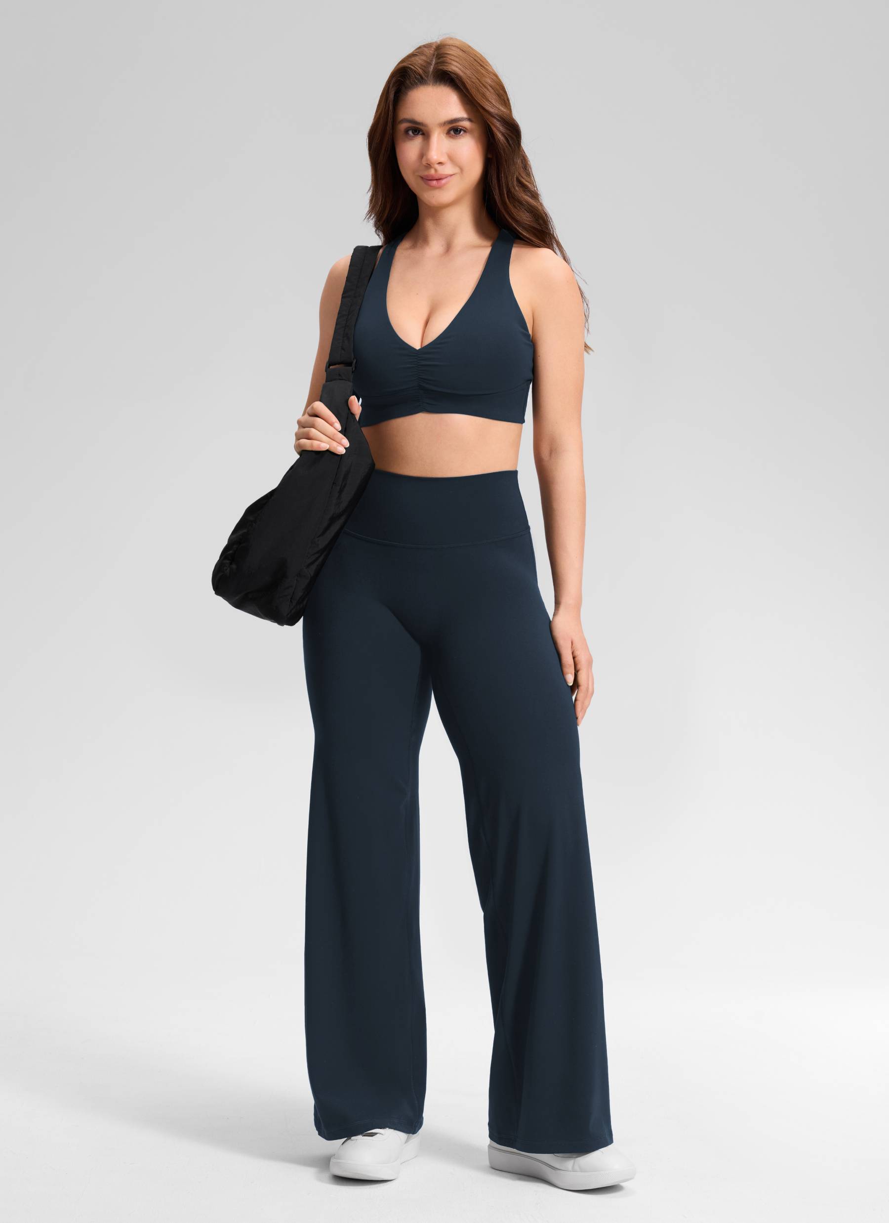 CRZ YOGA Women's Softretch Workout No Front Seam Wide Leg Pant 30