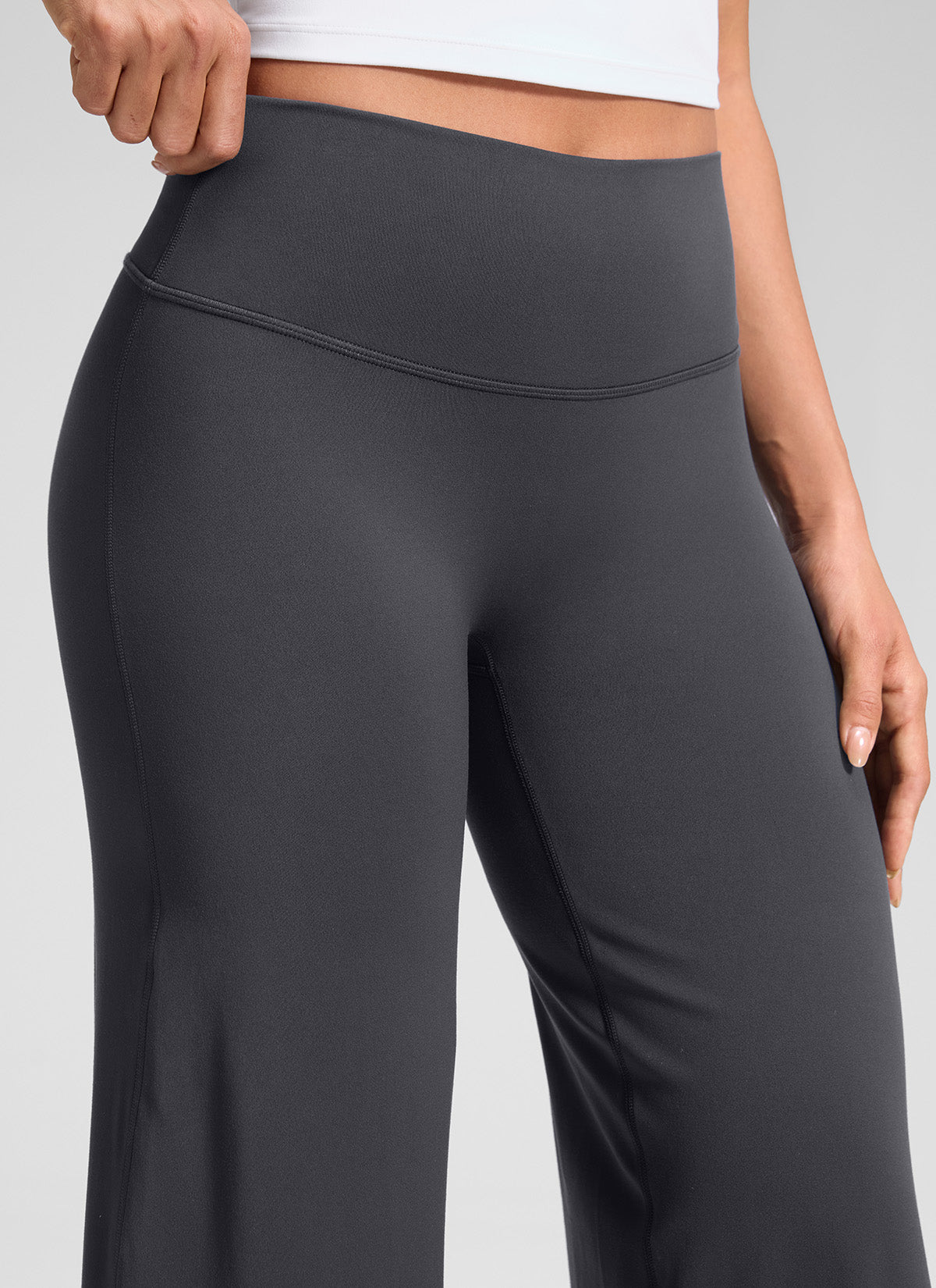 CRZ YOGA Women's Softretch Workout No Front Seam Wide Leg Pant 30