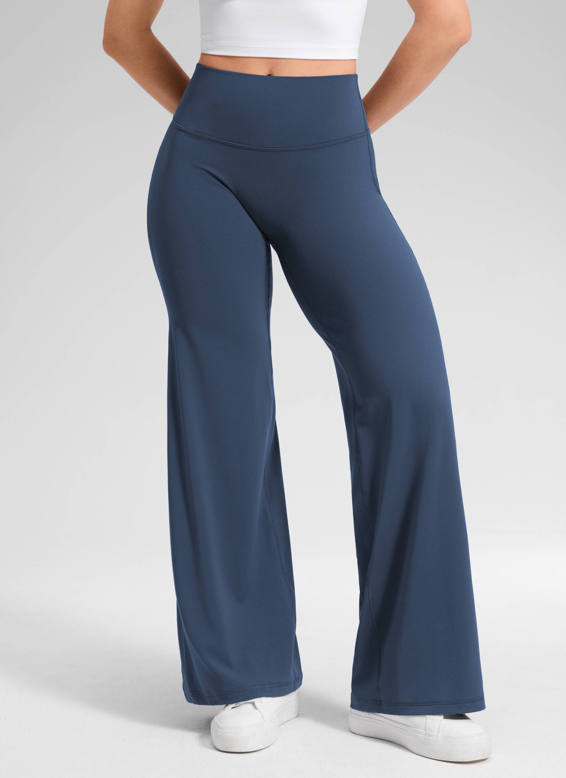 CRZ YOGA Women's Softretch Workout No Front Seam Wide Leg Pant 30